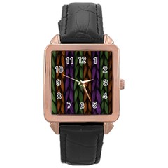 Background Weave Plait Purple Rose Gold Leather Watch  by Sapixe