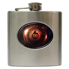 Steampunk Airship Sailing The Stars Of Deep Space Hip Flask (6 Oz) by jayaprime