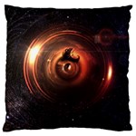 Steampunk Airship Sailing the Stars of Deep Space Large Cushion Case (Two Sides) Back