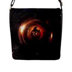 Steampunk Airship Sailing The Stars Of Deep Space Flap Messenger Bag (l)  by jayaprime