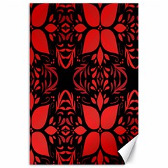 Christmas Red And Black Background Canvas 24  X 36  by Sapixe