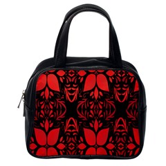 Christmas Red And Black Background Classic Handbags (one Side) by Sapixe