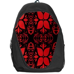 Christmas Red And Black Background Backpack Bag by Sapixe