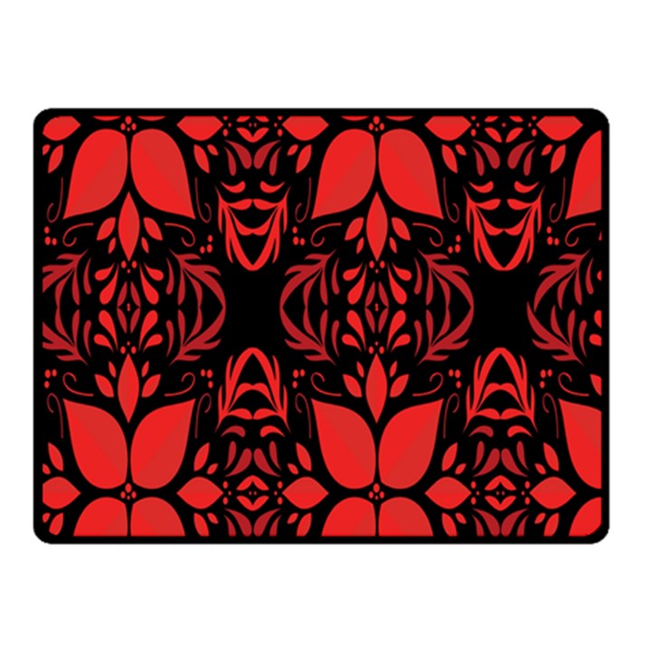 Christmas Red And Black Background Double Sided Fleece Blanket (Small) 