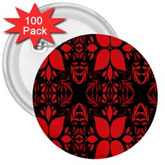 Christmas Red And Black Background 3  Buttons (100 Pack)  by Sapixe