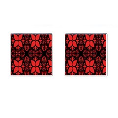 Christmas Red And Black Background Cufflinks (square) by Sapixe