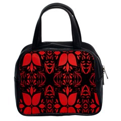 Christmas Red And Black Background Classic Handbags (2 Sides) by Sapixe