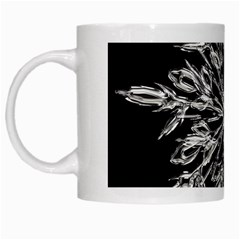 Ice Crystal Ice Form Frost Fabric White Mugs by Sapixe