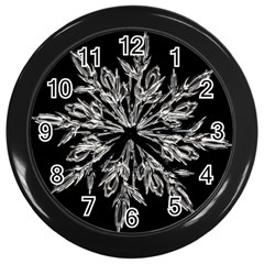 Ice Crystal Ice Form Frost Fabric Wall Clocks (black) by Sapixe