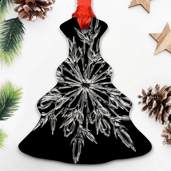 Ice Crystal Ice Form Frost Fabric Christmas Tree Ornament (Two Sides)