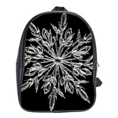 Ice Crystal Ice Form Frost Fabric School Bag (xl) by Sapixe