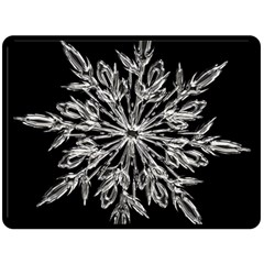 Ice Crystal Ice Form Frost Fabric Double Sided Fleece Blanket (large)  by Sapixe