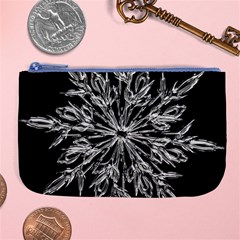 Ice Crystal Ice Form Frost Fabric Large Coin Purse by Sapixe