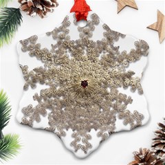 Gold Golden Gems Gemstones Ruby Ornament (snowflake) by Sapixe