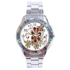 Gemstones Gems Jewelry Diamond Stainless Steel Analogue Watch by Sapixe