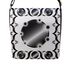 Metal Circle Background Ring Flap Messenger Bag (l)  by Sapixe