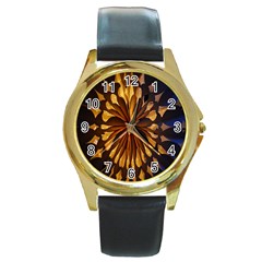 Light Star Lighting Lamp Round Gold Metal Watch