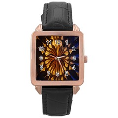 Light Star Lighting Lamp Rose Gold Leather Watch 