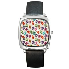 Macaron Macaroon Stylized Macaron Square Metal Watch by Sapixe