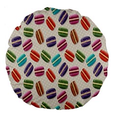 Macaron Macaroon Stylized Macaron Large 18  Premium Flano Round Cushions by Sapixe