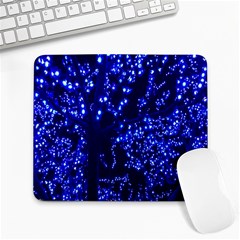 Lights Blue Tree Night Glow Large Mousepads by Sapixe