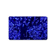 Lights Blue Tree Night Glow Magnet (name Card) by Sapixe