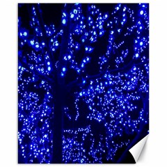 Lights Blue Tree Night Glow Canvas 16  X 20   by Sapixe