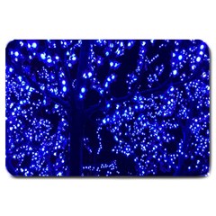 Lights Blue Tree Night Glow Large Doormat  by Sapixe