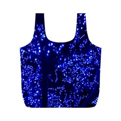 Lights Blue Tree Night Glow Full Print Recycle Bags (m)  by Sapixe