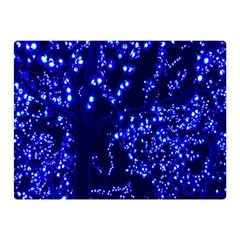 Lights Blue Tree Night Glow Double Sided Flano Blanket (mini)  by Sapixe