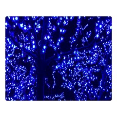 Lights Blue Tree Night Glow Double Sided Flano Blanket (large)  by Sapixe