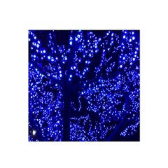 Lights Blue Tree Night Glow Satin Bandana Scarf by Sapixe