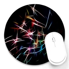 Lights Star Sky Graphic Night Round Mousepads by Sapixe