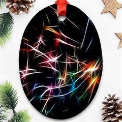 Lights Star Sky Graphic Night Ornament (oval) by Sapixe