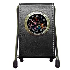 Lights Star Sky Graphic Night Pen Holder Desk Clocks by Sapixe