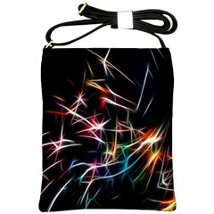 Lights Star Sky Graphic Night Shoulder Sling Bags by Sapixe