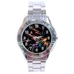 Lights Star Sky Graphic Night Stainless Steel Analogue Watch by Sapixe