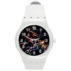 Lights Star Sky Graphic Night Round Plastic Sport Watch (m) by Sapixe