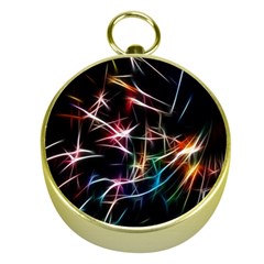 Lights Star Sky Graphic Night Gold Compasses by Sapixe