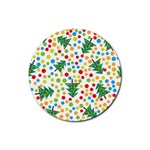 Pattern Circle Multi Color Rubber Coaster (Round)  Front