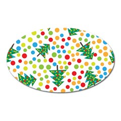 Pattern Circle Multi Color Oval Magnet by Sapixe