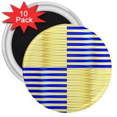 Metallic Gold Texture 3  Magnets (10 Pack)  by Sapixe