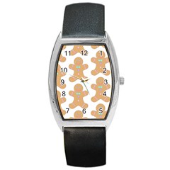 Pattern Christmas Biscuits Pastries Barrel Style Metal Watch by Sapixe