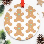 Pattern Christmas Biscuits Pastries Round Ornament (Two Sides) Back