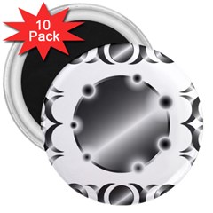 Metal Circle Background Ring 3  Magnets (10 Pack)  by Sapixe