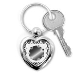 Metal Circle Background Ring Key Chains (Heart)  Front