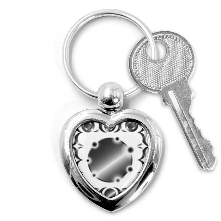 Metal Circle Background Ring Key Chains (Heart) 