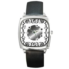 Metal Circle Background Ring Square Metal Watch by Sapixe