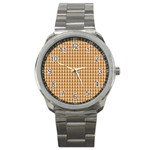 Pattern Gingerbread Brown Sport Metal Watch Front