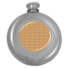 Pattern Gingerbread Brown Round Hip Flask (5 Oz) by Sapixe